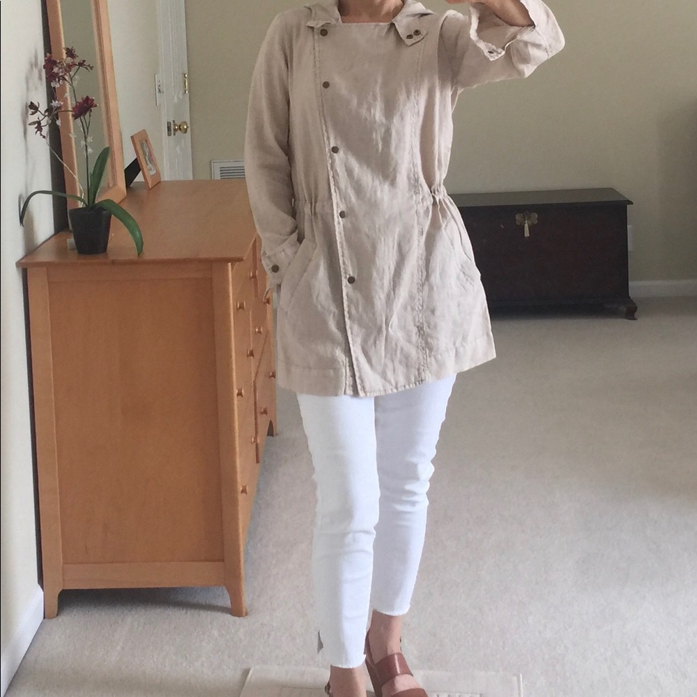 NWOT Michael Stars Linen Hooded Jacket Coat XS - Picture 13 of 16